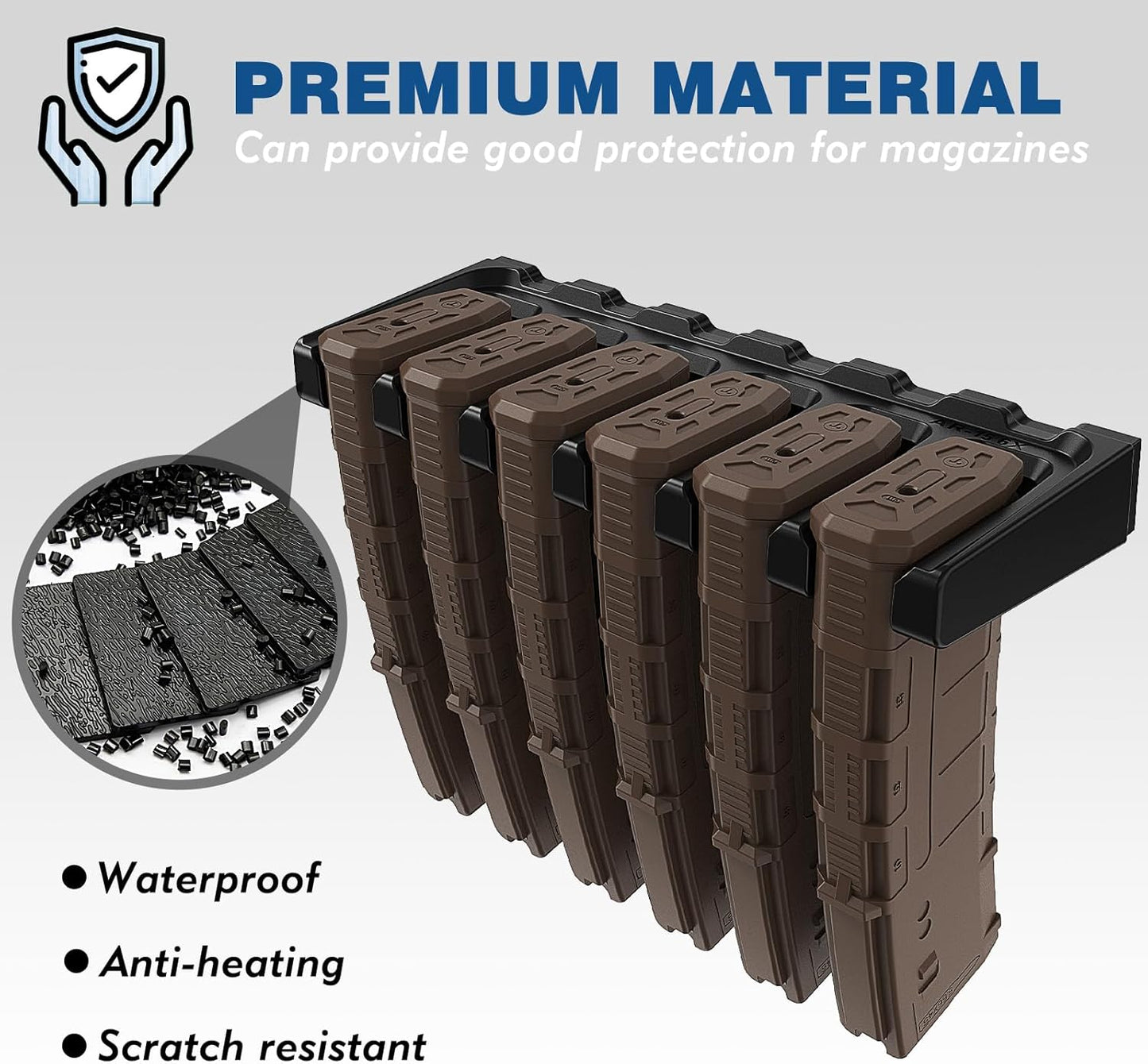 PMAG Wall Mount,AR Mag Holder, Mag Storage Rack for Amend 2, Hexmags, MFTmags,Magazine Display for PMAG 30 Round 5.56 223
