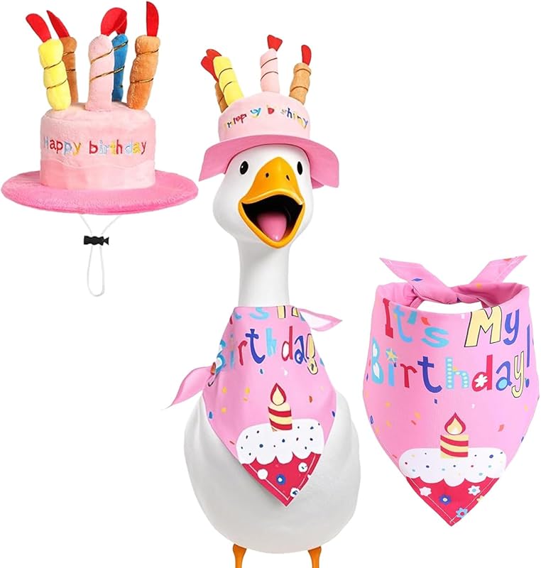 Porch Goose Summer Outfit, Porch Goose Clothes with Yellow Polka Dot, for 23"/17" Lawn Goose Statue,Goose Clothes for Yard Goose