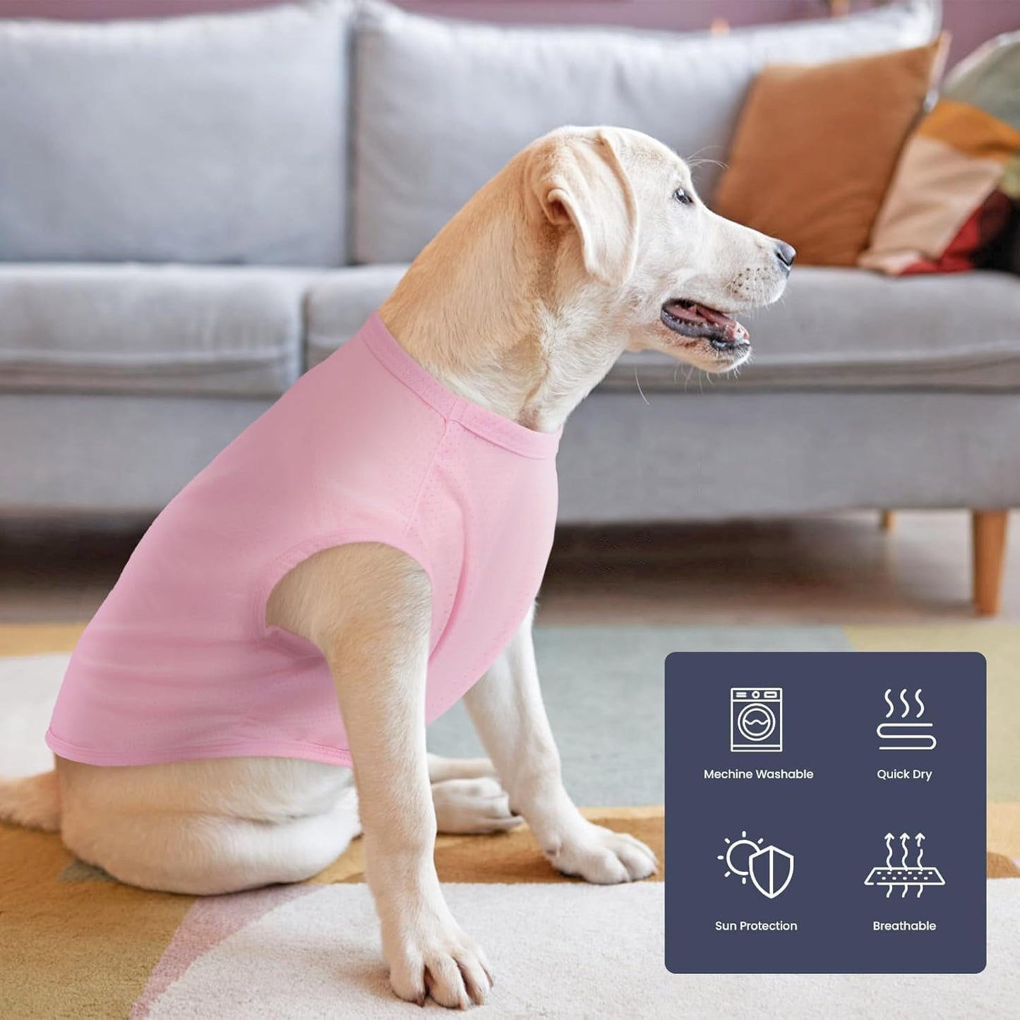 Hunde Shirt Sommer, Kühlwesten für Hunde, Hund UV Schutz T-Shirt, Hundekostüm, Hundehemd Tshirt, Haustier Tshirt für Kleine Mittelgroße Hund Katzen, Haustier Kleidung für Chihuahua, Yorkie (Rosa,M)