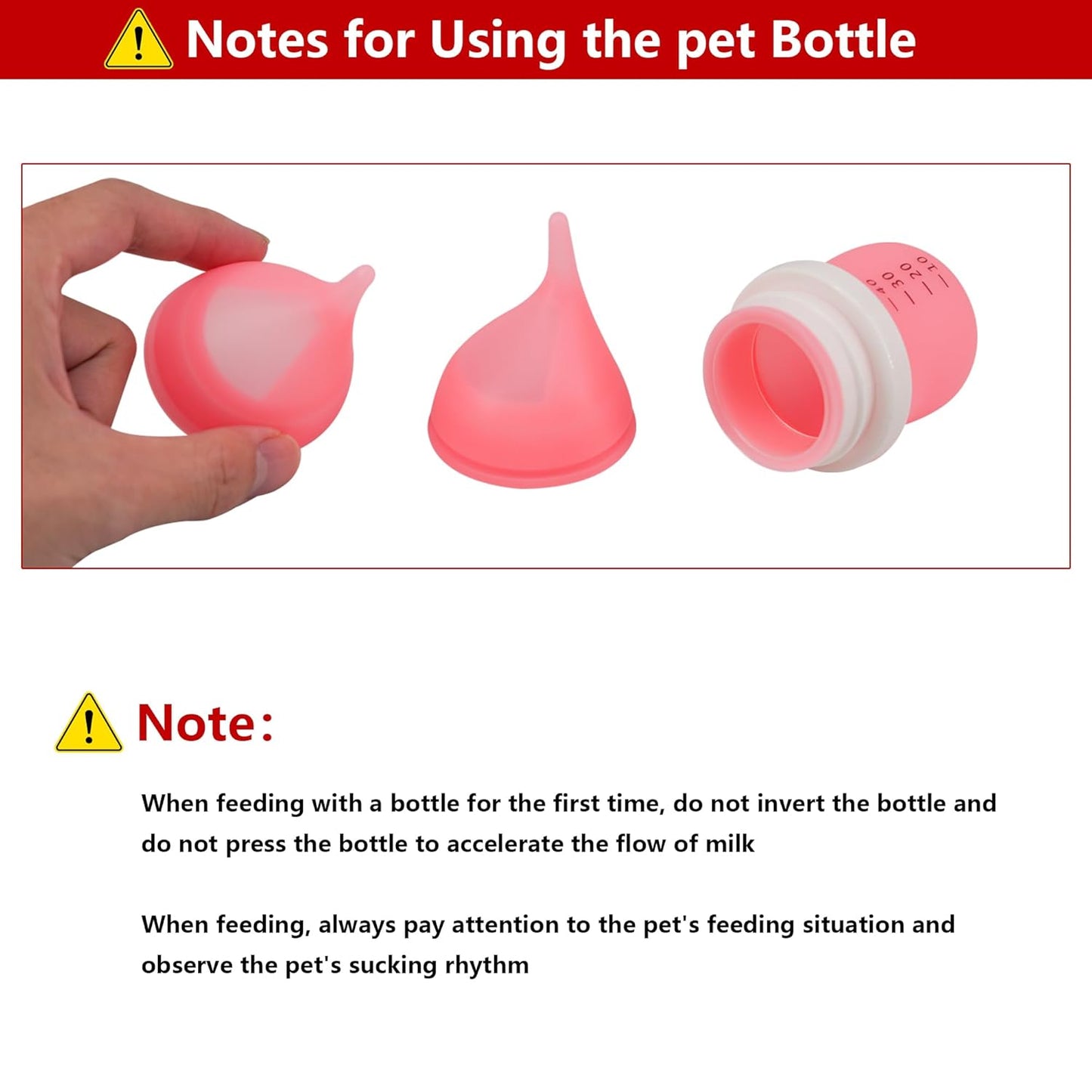 Pet Feeding Bottle for Puppies and Kittens,40ml Pink