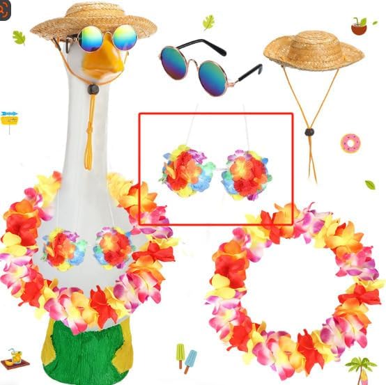 Porch Goose Summer Outfit, Porch Goose Clothes with Yellow Polka Dot, for 23"/17" Lawn Goose Statue,Goose Clothes for Yard Goose