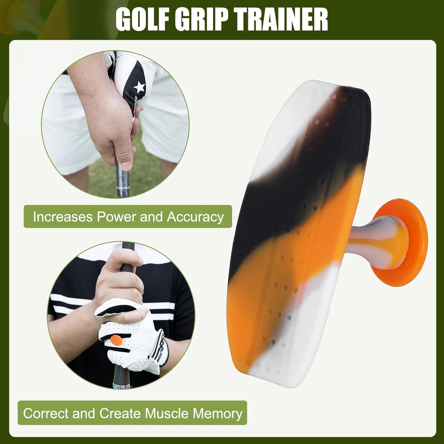 Golf Swing Trainer T Grip Aid, Golf Training Aid Correct Posture Club Swing Grip Pad, Golf Training Accessories - Golfer Beginner Accessories Tee Trainer