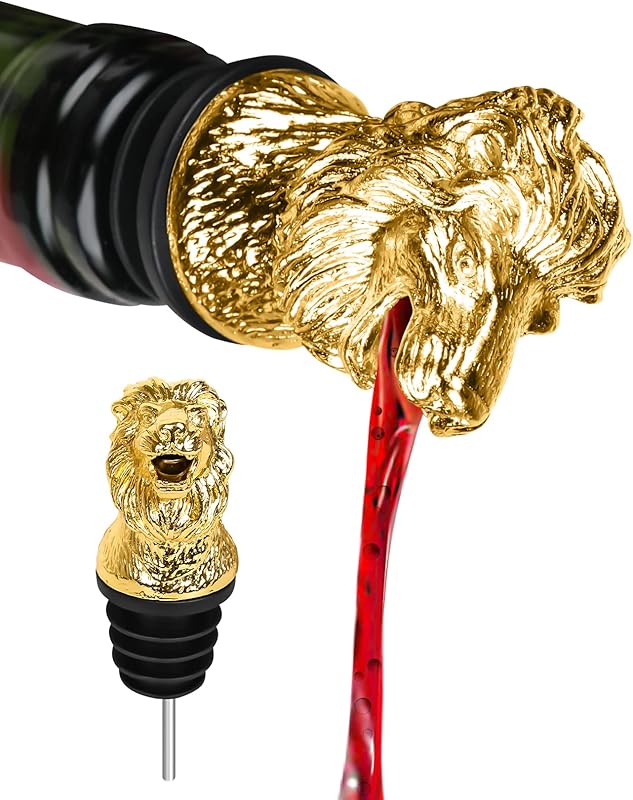 Skull Wine Aerator Pourer Spout, Olive Oil Liquor Bottle Decanter, Gold Plated Creative Gifts for Alcohol Spirits Whiskey Lover