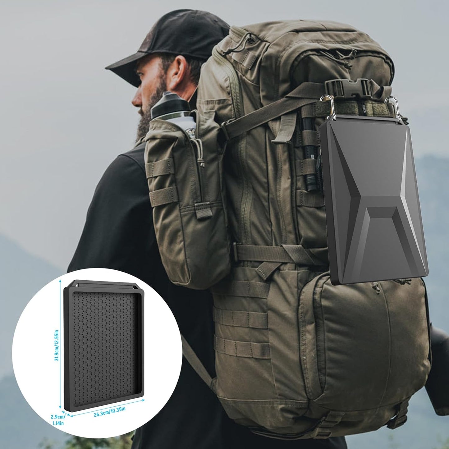 Starlink Mini Case, Starlink Dish Protective Cover, Silicone Heavy Duty Weatherproof, Protective Case for Starlink Mini Accessories - Outdoor Travel Camping, Black