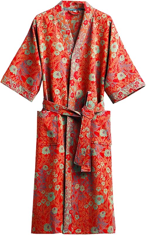 PRINCESS BRIDE 3/4 Sleeve Close Skin Cotton Gauze Summer Breathable Soft Pajamas Spa Bath Quick Dry Robe for Couples