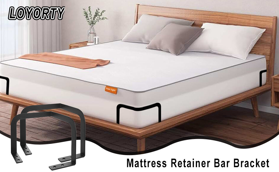 4PCS Metal Mattress Slide Stopper, Mattress Retainer Bar for Adjustable Beds, Non Slip Mattress Gripper, Mattress Stabilizer, Prevents Mattress Sliding for Bedroom Bed Frame