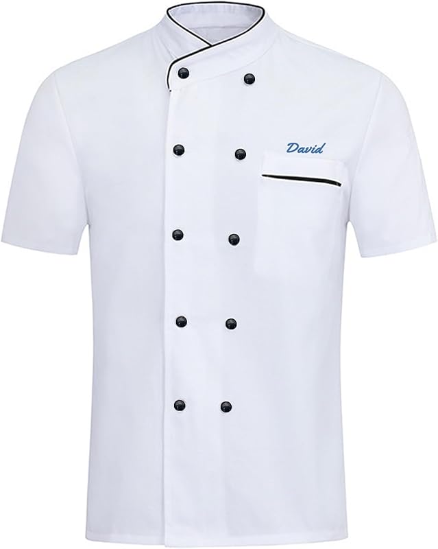 Personalized Chef Jacket Custom Embroidered Chef Coat for Men Women Short Sleeve Uniform Shirt for Restaurant Hotel