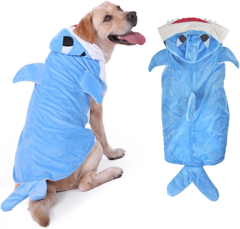 FLAdorepet Halloween Dog Cow Costume Outfits for Small Medium Large Dog Winter Fleece Puppy Jacket Coat Hoodie Funny Dog Clothes Golden Retriever (White, S)