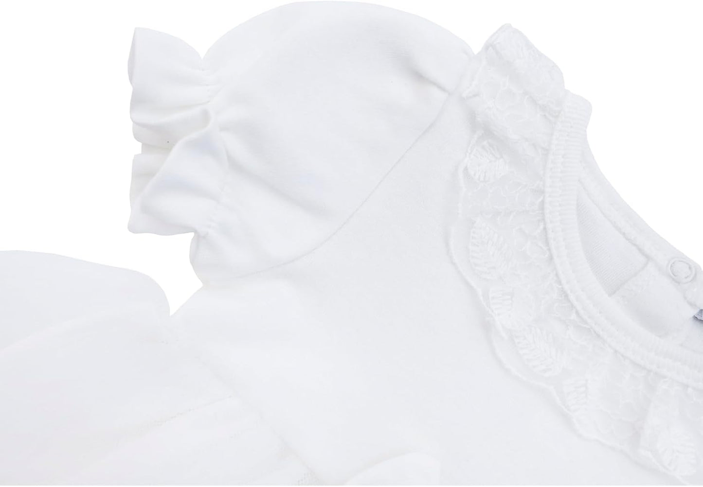 Lilax Baby Girls' Lace Floral Embroidered Dress, Christening Baptism Dress
