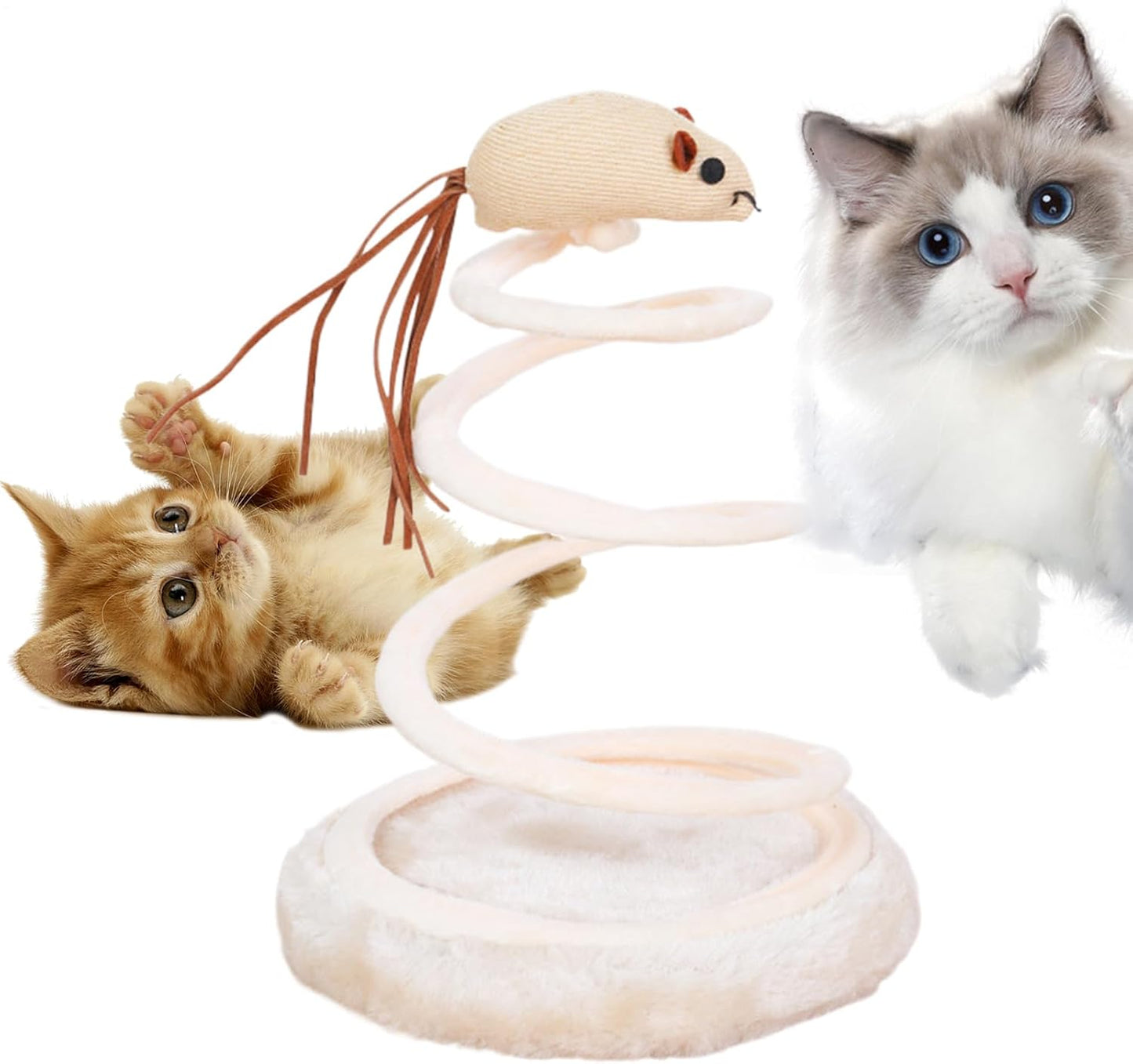 Generisch Katzen Spiralfeder Spielzeug | Interaktives Bewegungsspielzeug Für Katzen | Bereicherung Mit Mäusespielzeug Für Alle Rassen & Größen Katzenkinder Langeweile Reduzieren