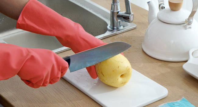 Rubber Kitchen Dishwashing Gloves - 4 Pairs Colorful Reusable Household Cleaning Gloves for Washing Dishes and Cleaning Tasks, Flexible Long-lasting and Non-Slip (Medium, Blue+Pink+Yellow+Red)