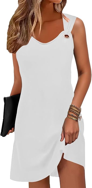 ETCYY Summer Dresses for Women 2025 Vacation Beach Cover Ups Swimsuit Sleeveless Sundresses Casual Loose Tank Sun Dresses