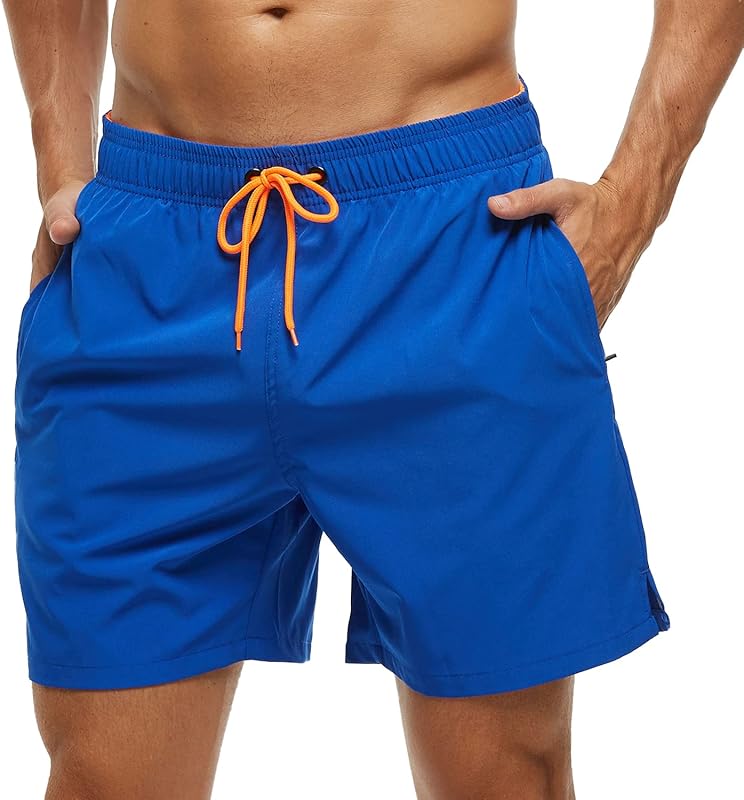 SILKWORLD Men's Swim Trunks Quick Dry Beach Shorts with Pockets