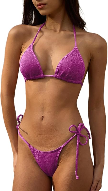 Bikini Sets Women Thongs Cheeky Two Piece Swimsuit Sexy Swimwear Triangle Cute Bathing Suit String