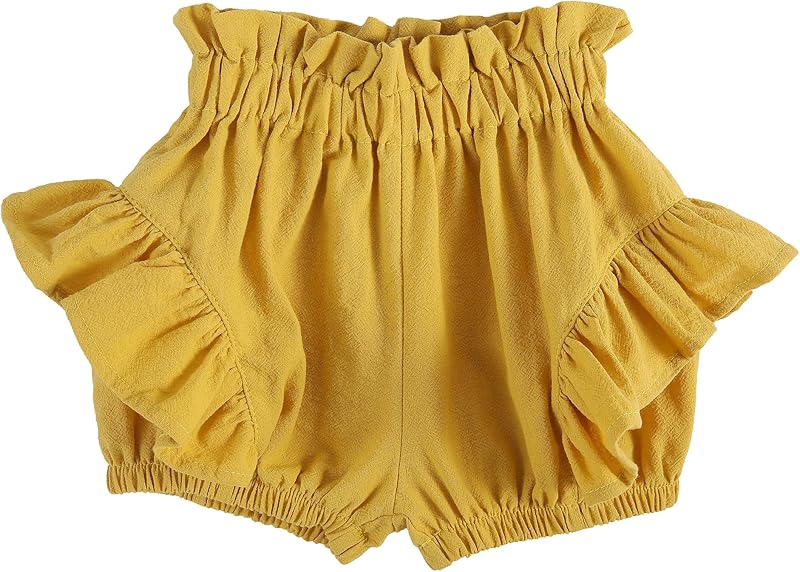 Baby Girls Ruffle Shorts Toddler Diaper Covers Little Girls Bottoms Bloomers Cotton Pants 3 Months-6T