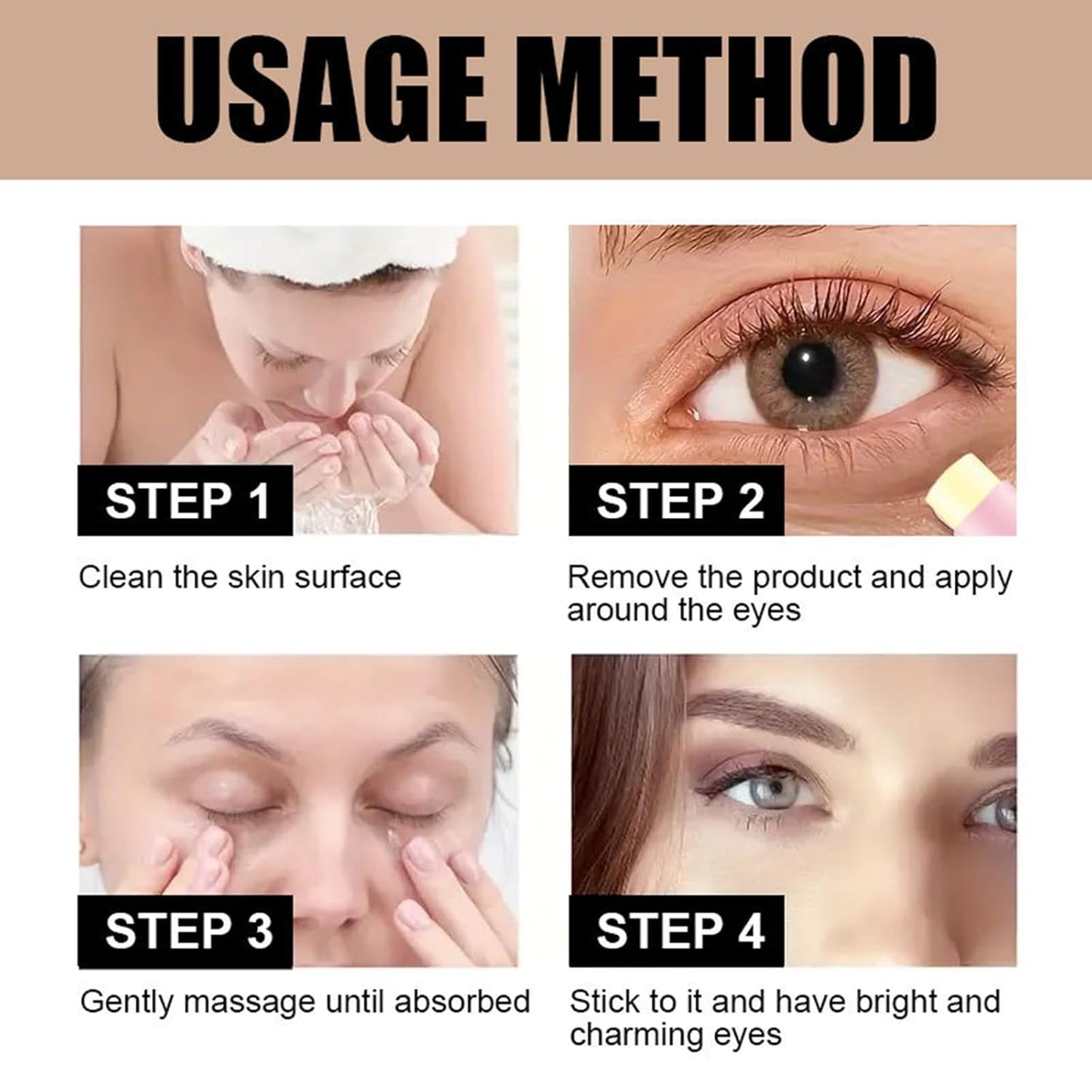 Caffeine Eye Cream Stick,Eye Cream for Anti-Aging Dark Circles Puffiness, and Wrinkles Hydrating Under Eye Cream with Hyaluronic Acid and Retinol Lifting And Firming Eye Cream,3g