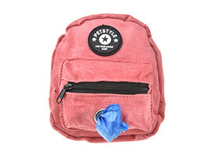 FLAdorepet Dog Backpack Harness with Leash, Dog Poop Bag Dispenser, Pet Self Carrier Adjustable Travel Hiking Walking Harness Backpack for Small Medium Dogs (L(Fit:10-15lb), Pink)