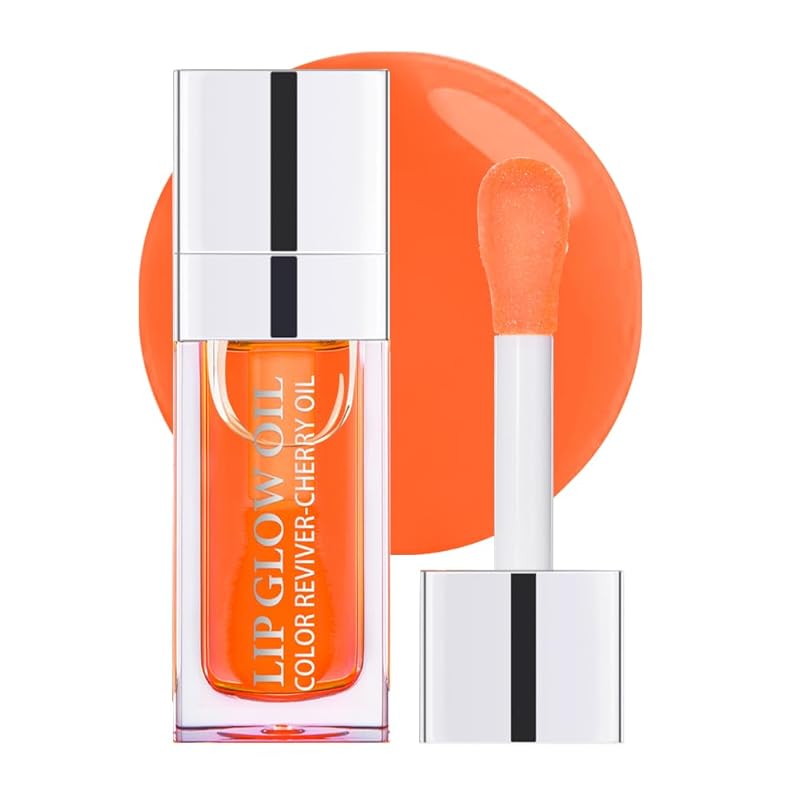 Hydrating Lip Glow Oil, Plumping Lip Oil, Tinted Lip Balm Lip Care, Transparent Toot Lip Oil, Moisturizing Lip Gloss, Non-Sticky Long Lasting Lip Oil Gloss, Lip Plumper Gloss (Pink)