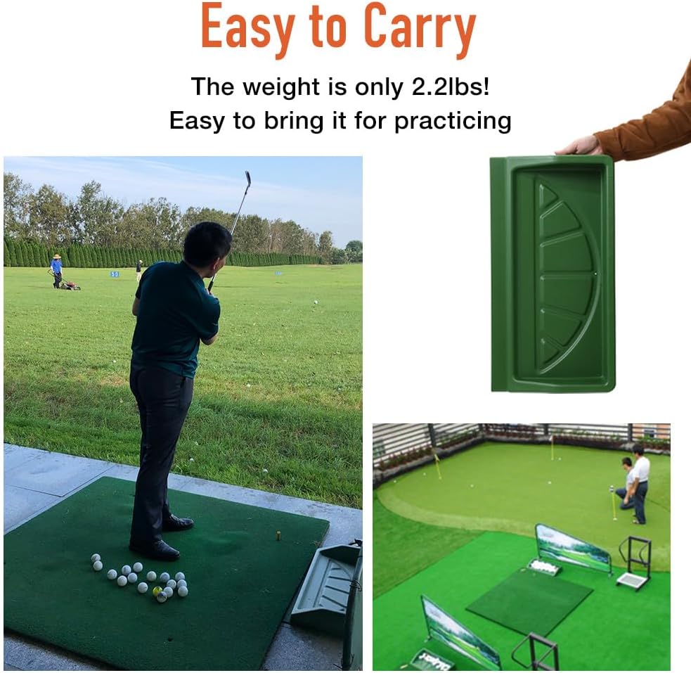 Golf Ball Tray for Practice Mat 100 Balls Large Capacity Heavy Duty ABS Holder for Indoor Outdoor Home Daily Training Men Gift