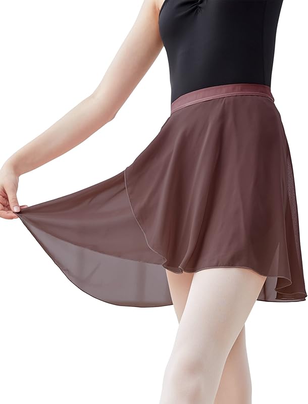 Phoeswan Dance Skirts for Girls (S/L) & Women (XL), Ballet Chiffon Wrap Skirt with Ties