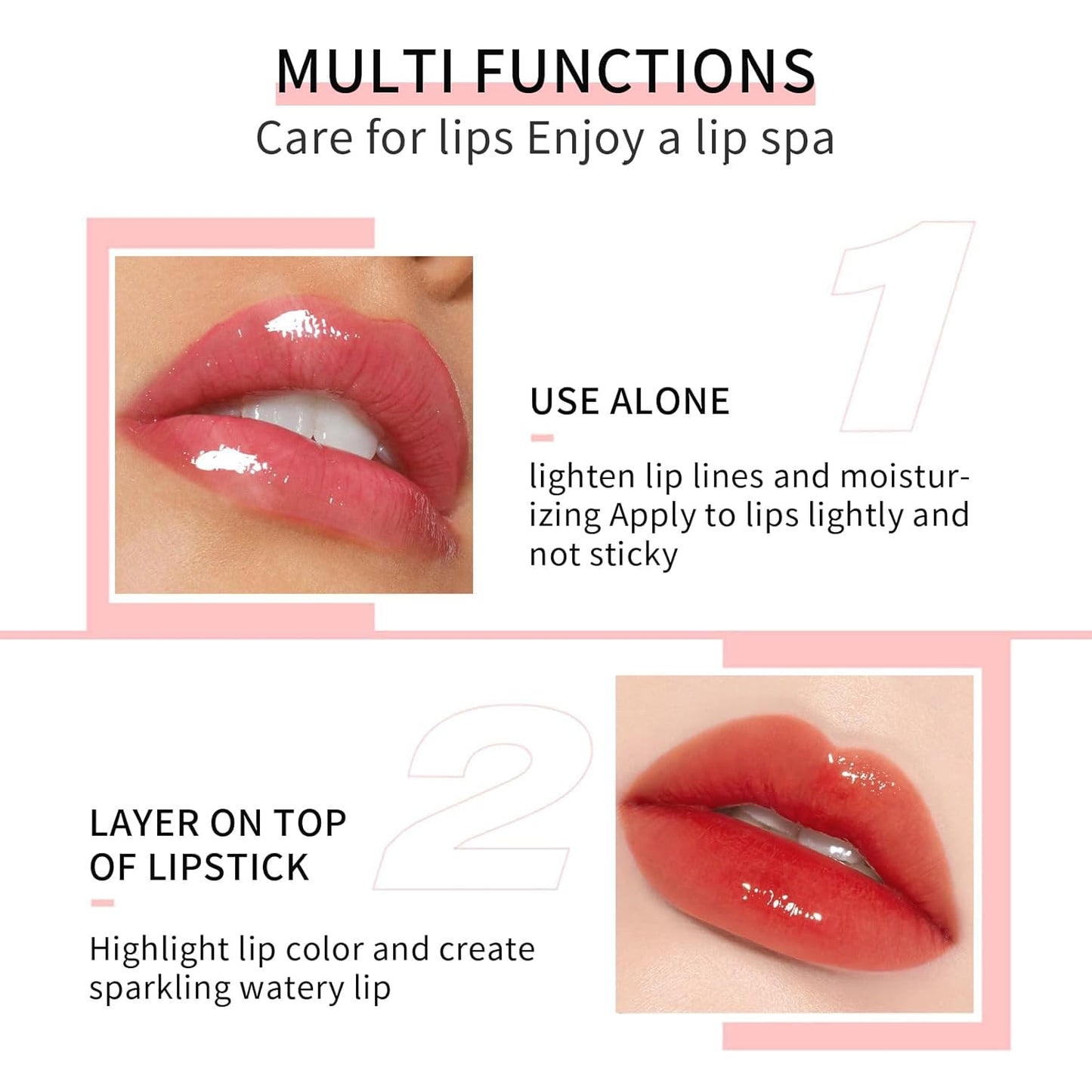 Moisturizing Lip Oil Gloss - Achieve Fuller and Healthier Lips with this Transparent Lip Balm Infused with Hydrating Lip Glow Oil (990-1#)