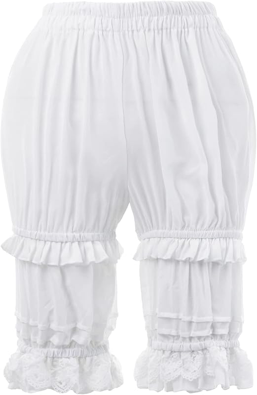 LSYYSKB Women Bloomer Victorian Steampunk Bloomers for Women Teen Girls Ruffled Lace Pumpkin Short Pantaloons Underdress