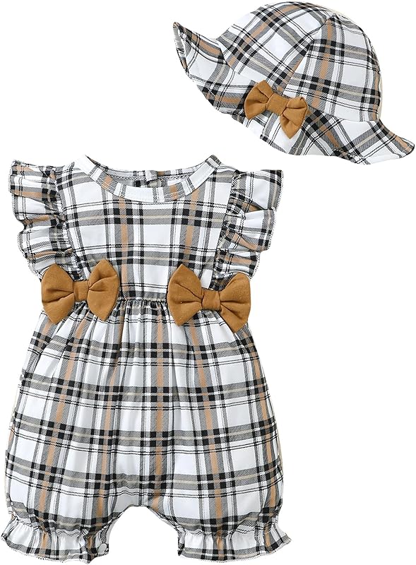 SUNNY PIGGY Newborn Baby Girl Clothes Baby Girl One Piece Romper Fall Winter Long Sleeve with Hat Sets Cute Infant Outfits