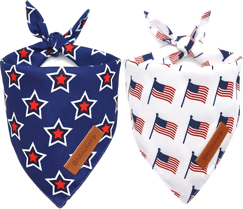Realeaf Halloween Dog Bandanas 2 Pack, Pumpkin and Spider Web Bibs, Triangle Reversible Fall Pet Scarf, Premium Durable Fabric, Adjustable Fit (Large)