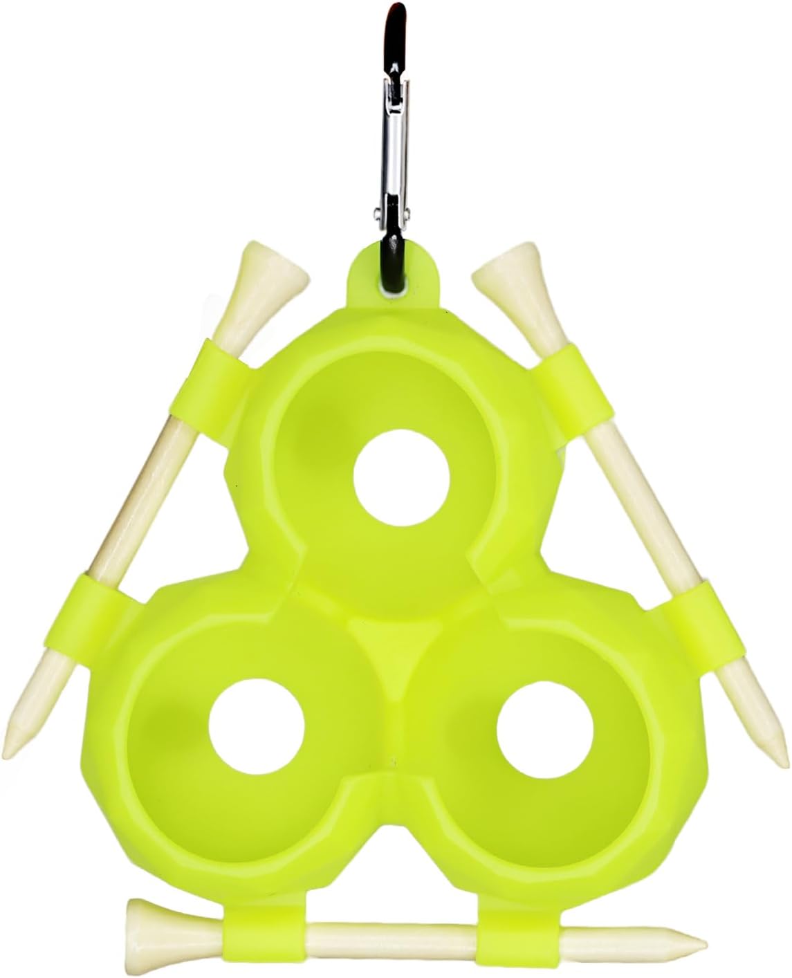 Golf Ball Tee Holder, Soft Silicone Golf Tee Rack for 3 Balls and 3 Tees, Golf Ball Holder with Clip for Bags, Essential Golf Ball Bag for Players