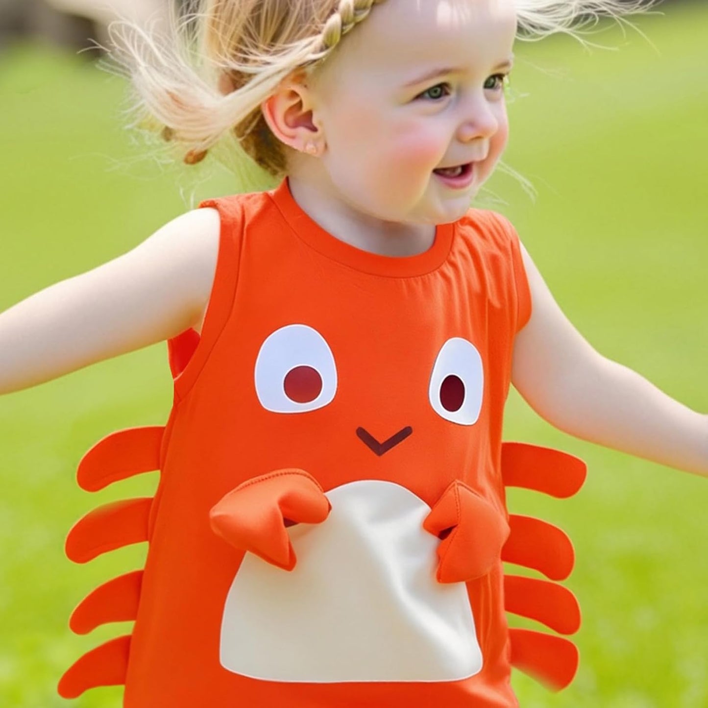 Newborn Crawfish Outfit Baby Girl Smocked Outfits Lobster Costume Onesie Sleeveless Summer Clothes