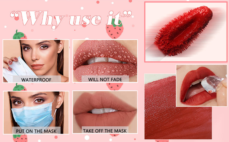 3 Piece Nude Matte Lipstick Set,Natural Nude Lipstick Velvet Air Moisture Smooth Crayon Lip Stain,Matte Lipstick 24 Hour SuperstayLong Lasting Waterproof Lip Gloss for Women Makeup(Set C)