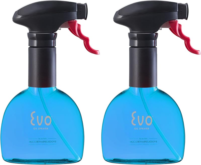 Evo Oil Sprayer Minis, Non-Aerosol for Olive, Cooking Oils, and Vinegars, 8-Ounce Capacity, 1 Each Yellow and Green