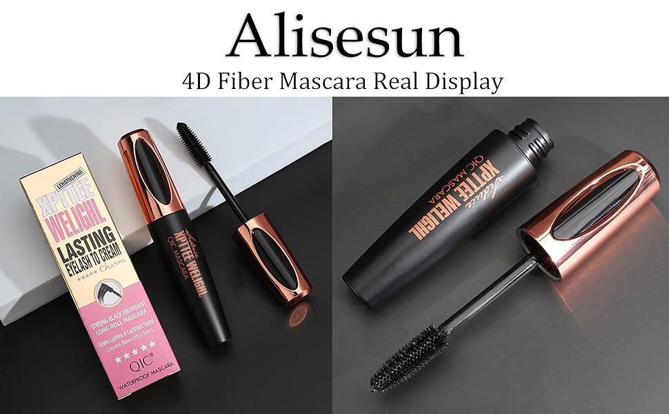 4D Silk Fiber Lash Mascara Extension - 4 Pack Voluminous, Waterproof & Smudge-Proof, Long-Lasting No Flaking, Natural No Clumping, All Day Exquisitely Full