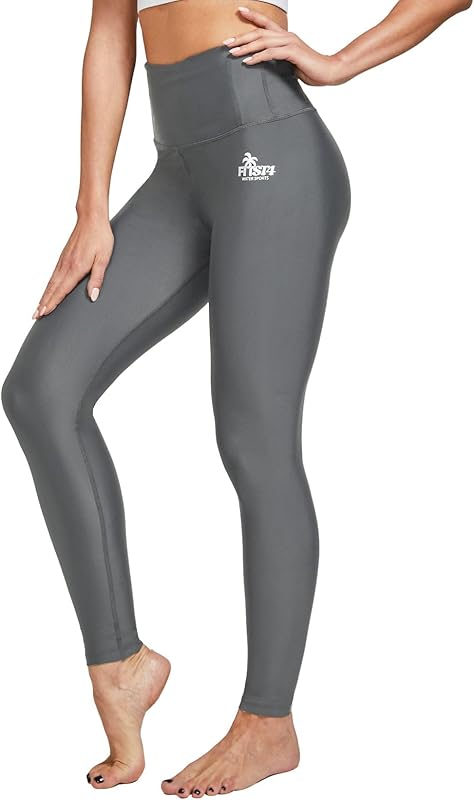 FitsT4 Sports Women's Swimming Leggings UPF 50+ High Waisted with Pockets Swim Pants