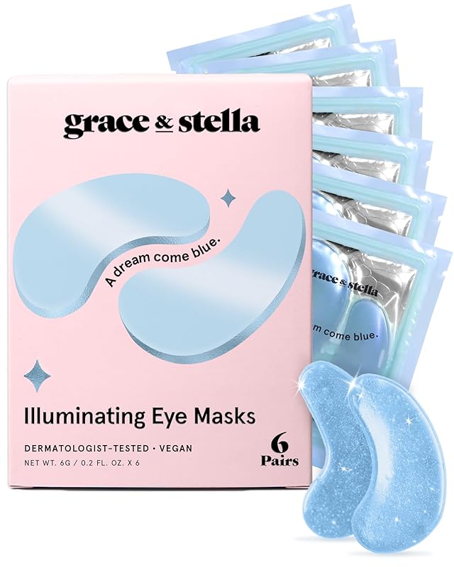 grace & stella Award Winning Under Eye Mask - Reduce Dark Circles, Puffy Eyes, Undereye Bags, Wrinkles - Gel Under Eye Patches - Gifts for Girlfriend - Vegan Cruelty-Free Self Care (48 Pairs, Pink)