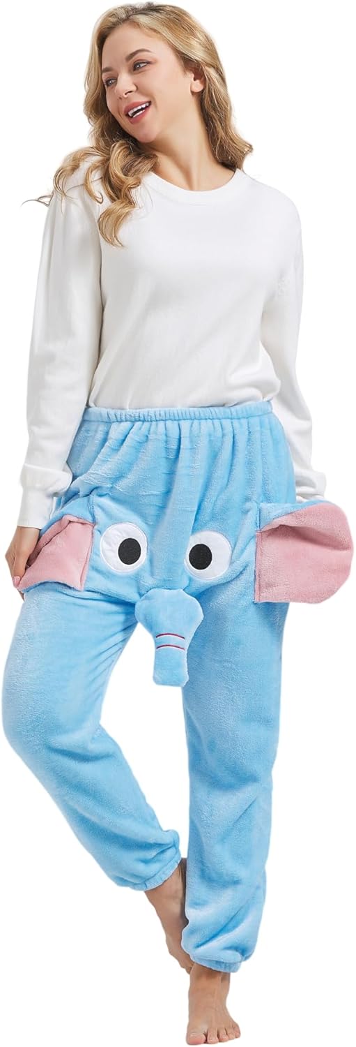 Funny Elephant Pajama Pants,Cute Dimensional Couple Pajama Pants Bottoms For Women Men