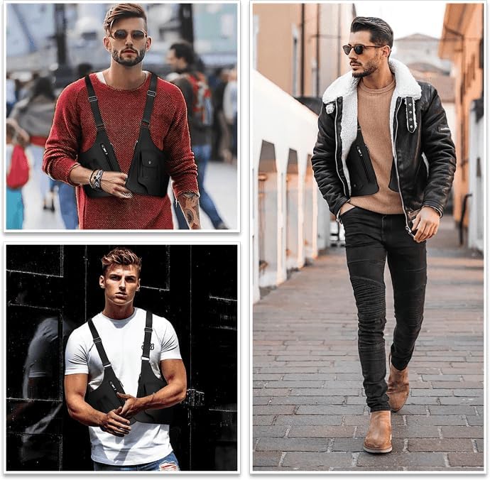 Double Shoulder Armpit Bag, Anti-Theft Hidden Underarm Strap Wallet Pocket Holster Phone Leisure Double Shoulder Pouch