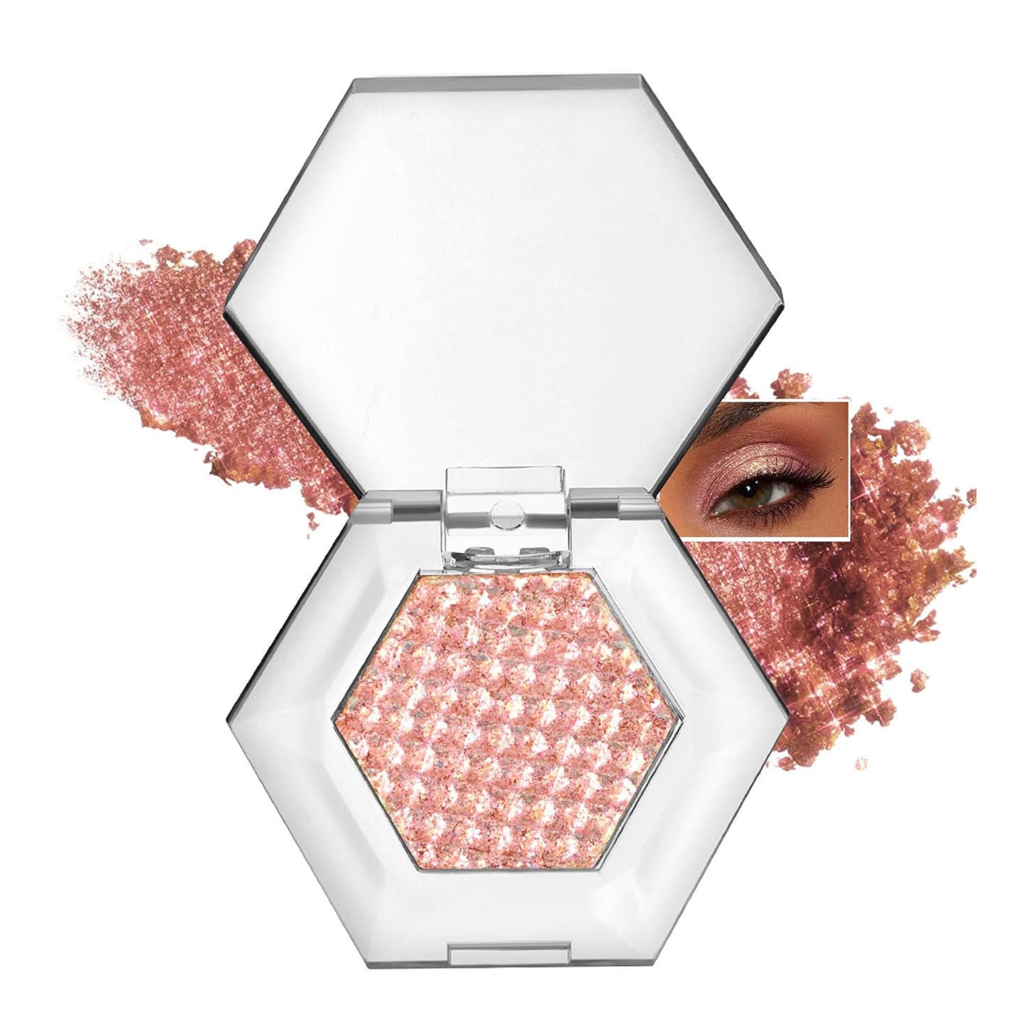 Chameleon Maroon Glitter Eyeshadow, Highly Pigmented Multichrome Color Shifting Shimmer Single Shadow, Holographic Sparkling Inner Corner Highlighter Shimmer Eye Makeup Palette, 03 Mocha