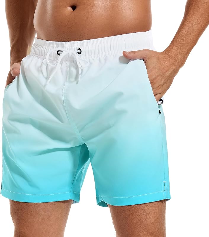 SILKWORLD Men's Swim Trunks Quick Dry Beach Shorts with Pockets