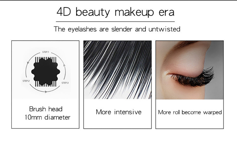 4D Silk Fiber Lash Mascara Extension - 4 Pack Voluminous, Waterproof & Smudge-Proof, Long-Lasting No Flaking, Natural No Clumping, All Day Exquisitely Full
