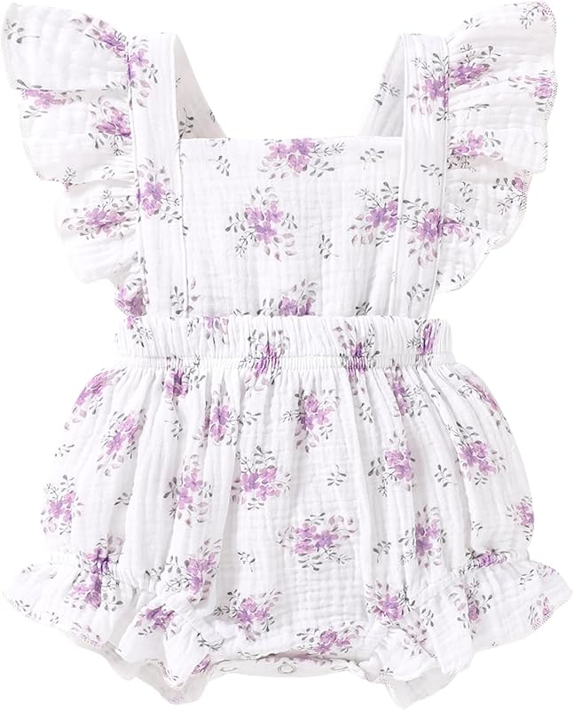 Happy Town Newborn Baby Girl Clothes Infant Summer Romper Sleeveless Floral Cute Outfits One Piece Jumpsuit Bodysuit