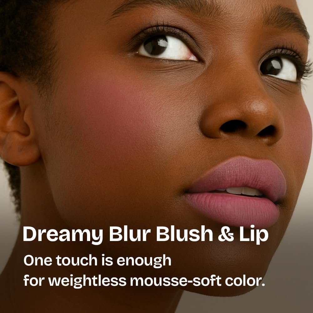 MILKTOUCH dearthing Blurry Effect Smooth Touch Pot - Lip and Blush, Soft Airy Matte Finish, Vivrant Color (02 Mute Memory, 0.16 Fl Oz)
