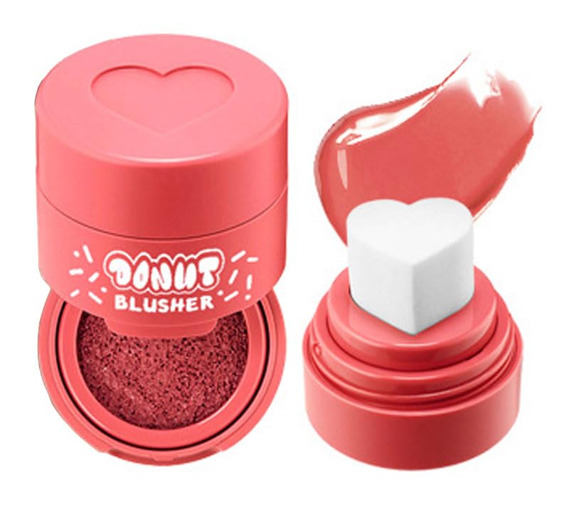 Liquid Blush with Heart Shaped Applicator, Natural Long Lasting, Light and Airy Makeup for Women (2), Pink