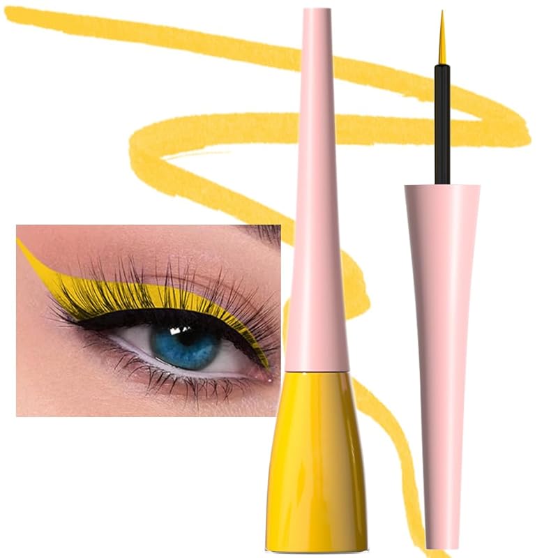 evpct 2Pcs White Black Liquid Eyeliner Set Waterproof White Eye Liners for Women Eyes Wing Eyeliner Stamps Shapes Colored Eyeliner delineador de ojos a prueba de agua contra el agua blanco para ojos