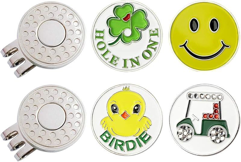 Golf Ball Markers with Hat Clips Value Sets for Men Women Golfer, Removable Attaches Easily to Golf Cap Premium Gifts