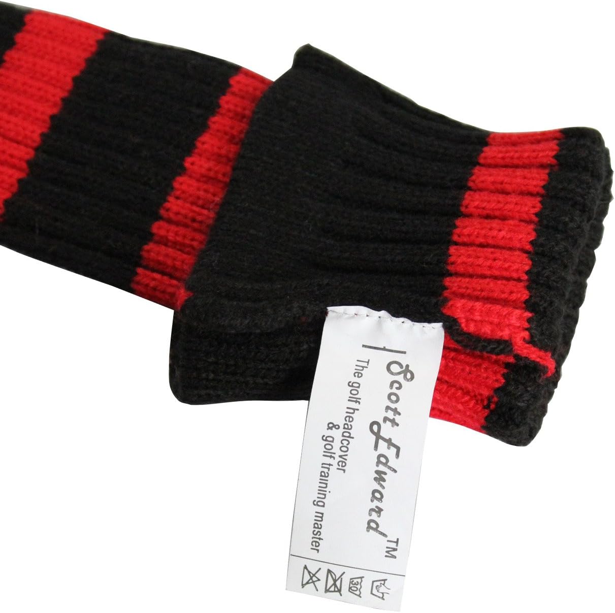 Scott Edward Golf Club Head Covers Set of 4, Acrylic Yarn Double-Layers Knitted, with Rotatable Number Tags