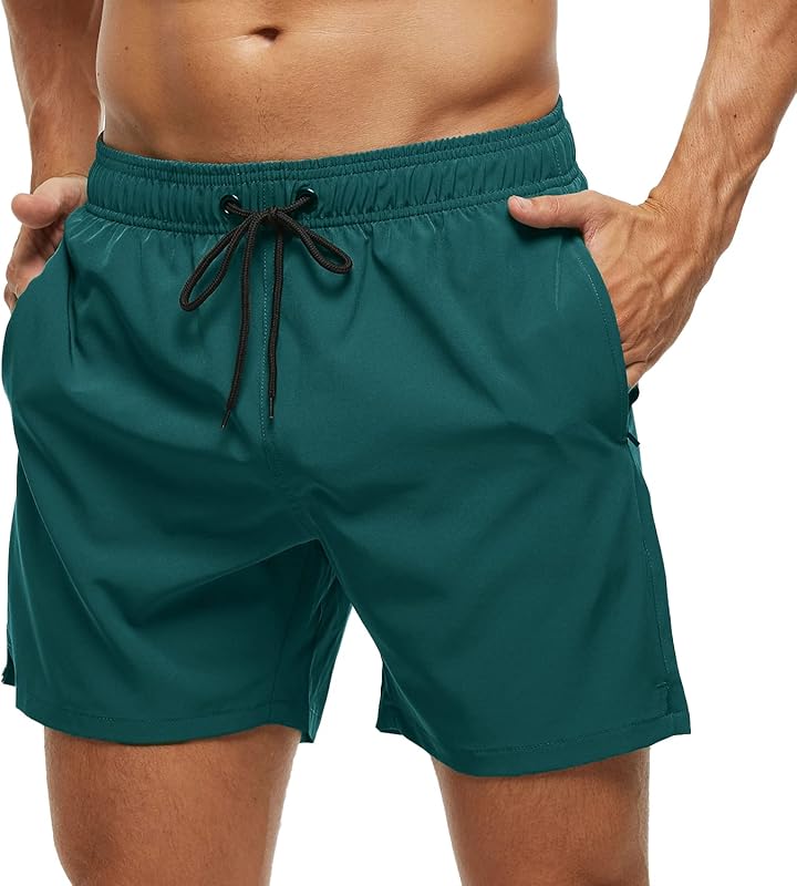 SILKWORLD Men's Swim Trunks Quick Dry Beach Shorts with Pockets