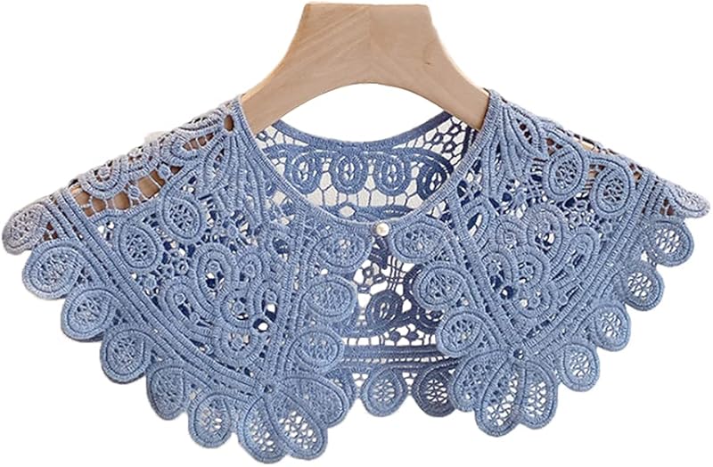 Hollow Crochet Flowers Detachable Collar Shawl Fake Collar False Collar