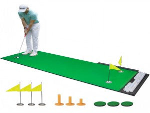 Golf Putting Mat Indoor & Outdoor Professional Practice Putting Green Mat with Distance Marker Anti Slip Backing Golf Accessories Portable Training Matt