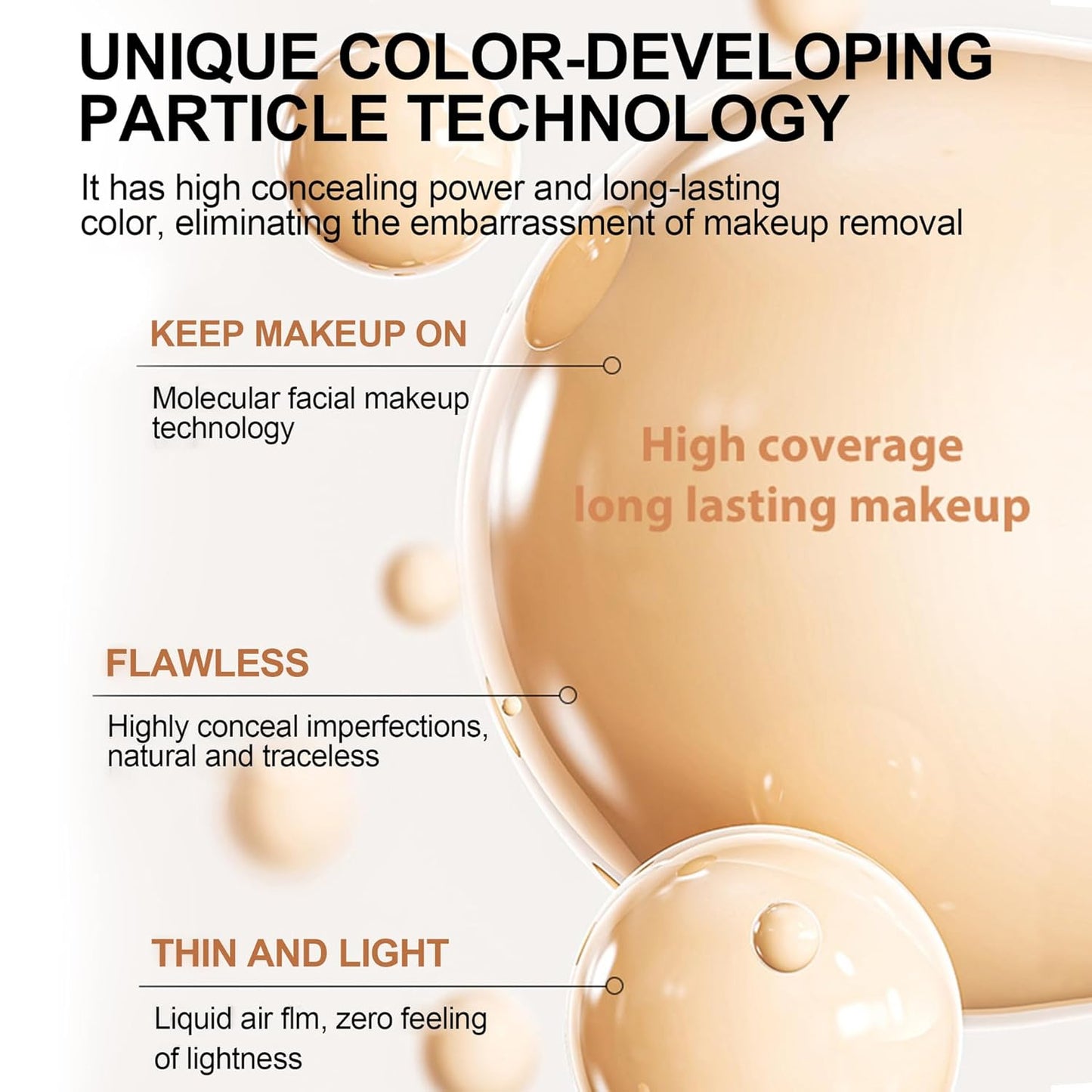 Biological Match 4-in-1 Foundation - Light/Medium Spectrum, Mature Skin Color Changed, Protect from Sun SPF 50+ Concealers Waterproof (Light, 1 Ounce)